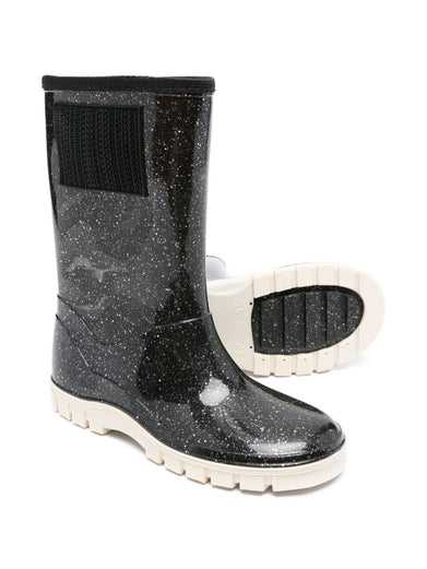 Glitter-detail rubber boots