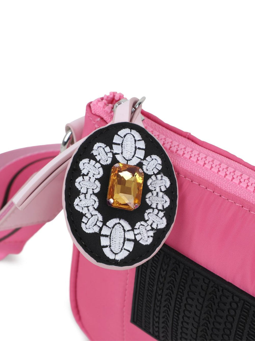 Logo-patch cross body bag