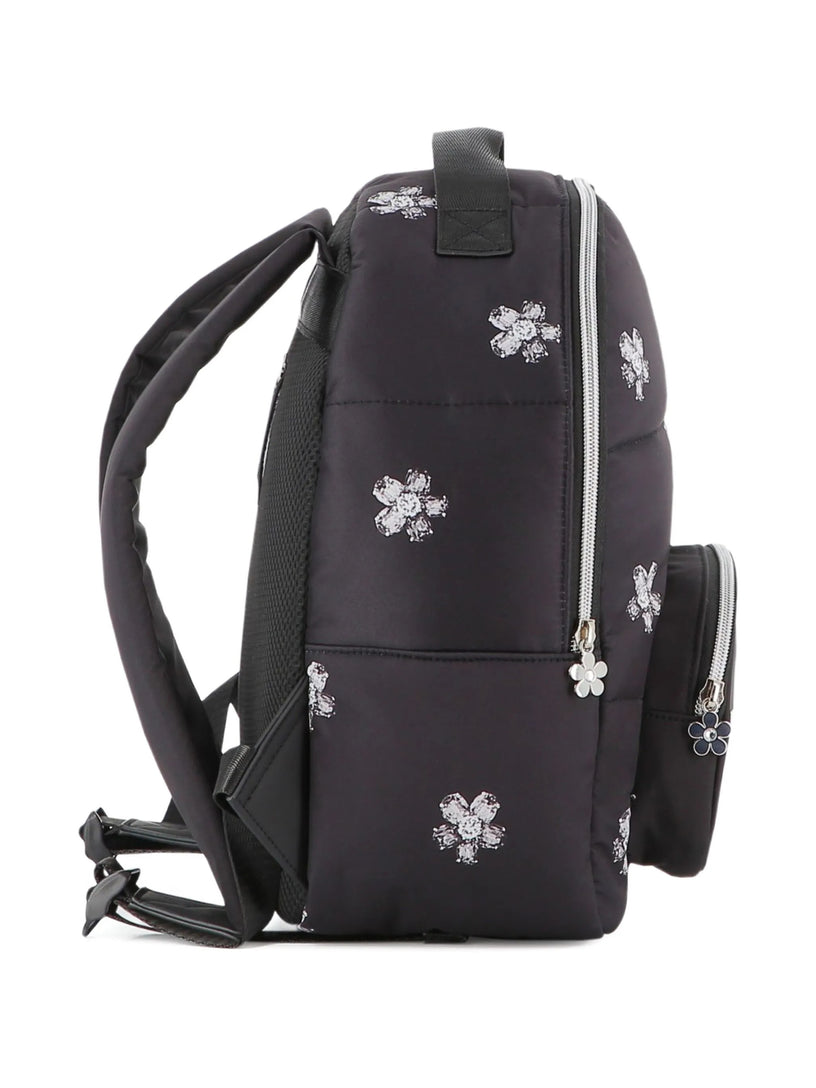 Floral-print padded backpack