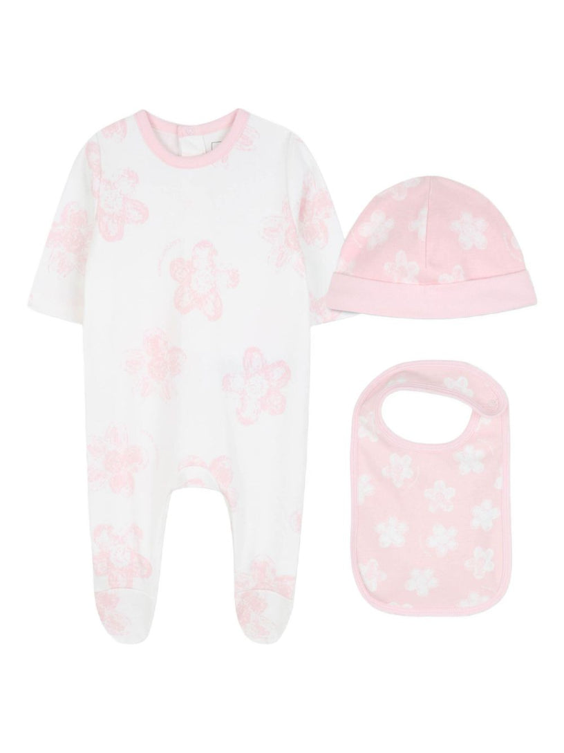 Floral-print babygrow (set of three)