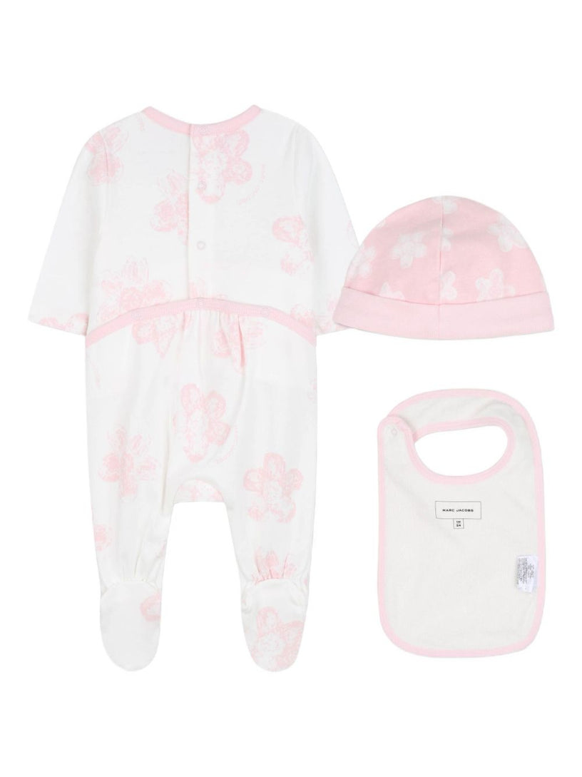 Floral-print babygrow (set of three)