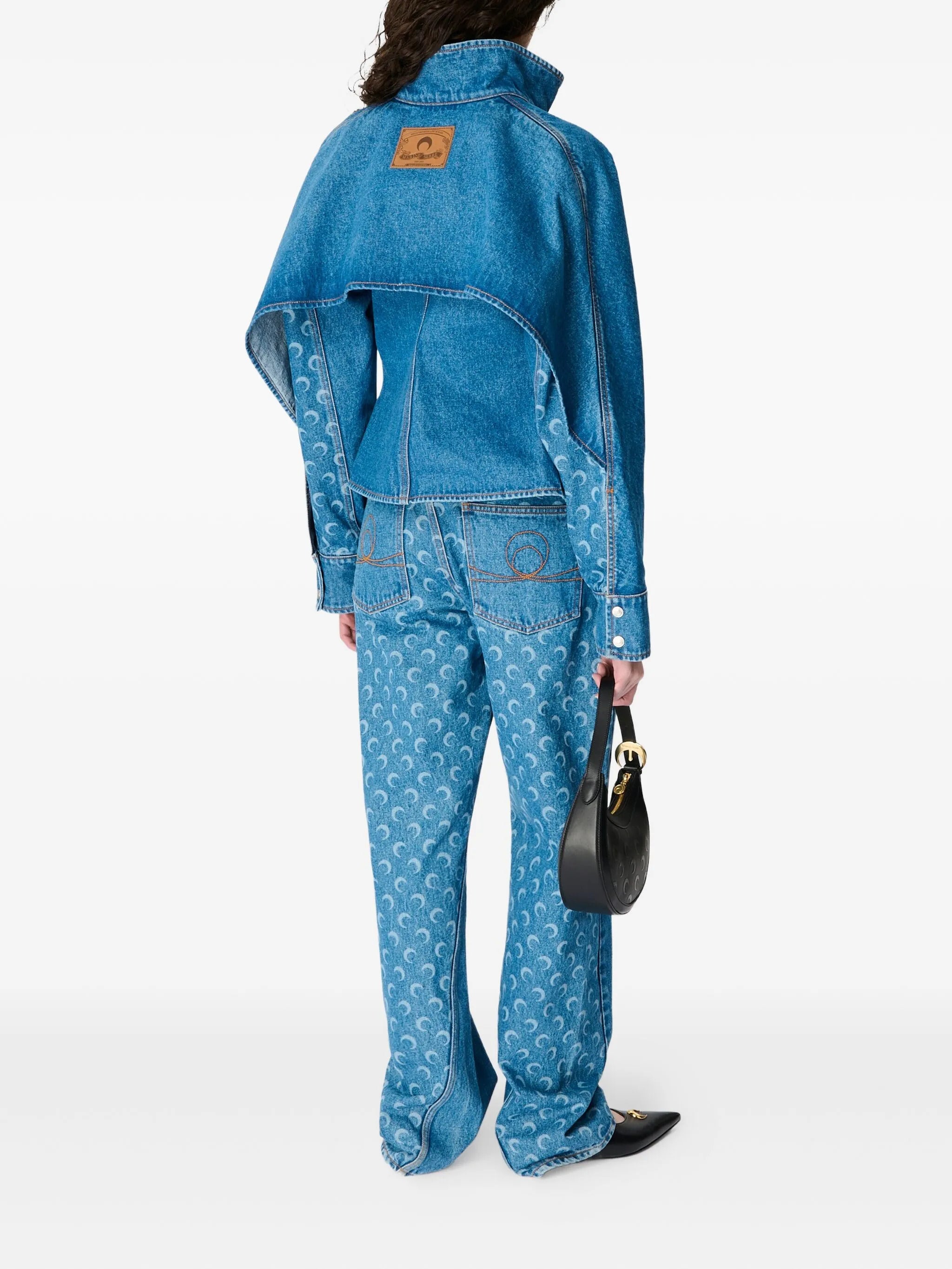 【未使用】MARINE SERRE size35 BLUE デニムミュール Marine Serre - REGENERATED DEADSTOCK DENIM MS MULE | HBX