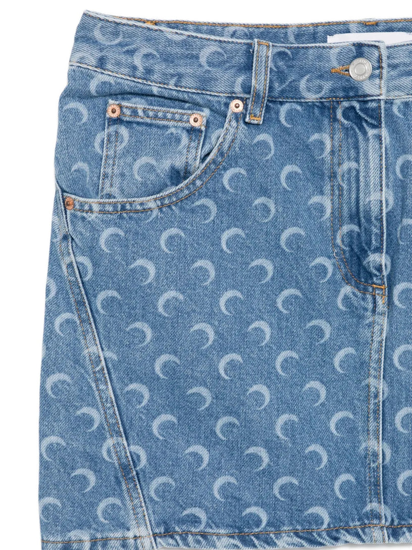 Miniskirt with lunar laser motif