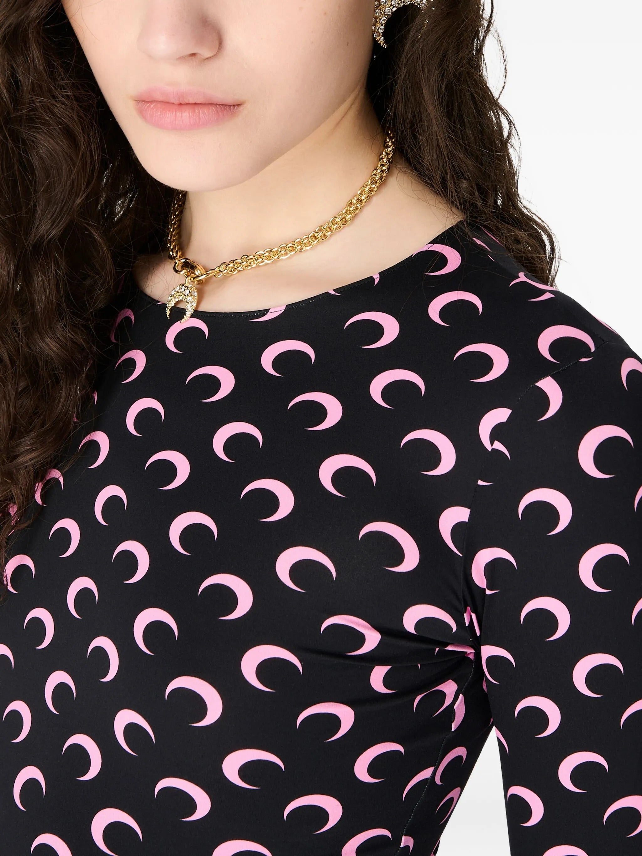 Moon Second skin Top MARINE SERRE Nero | Grifo210