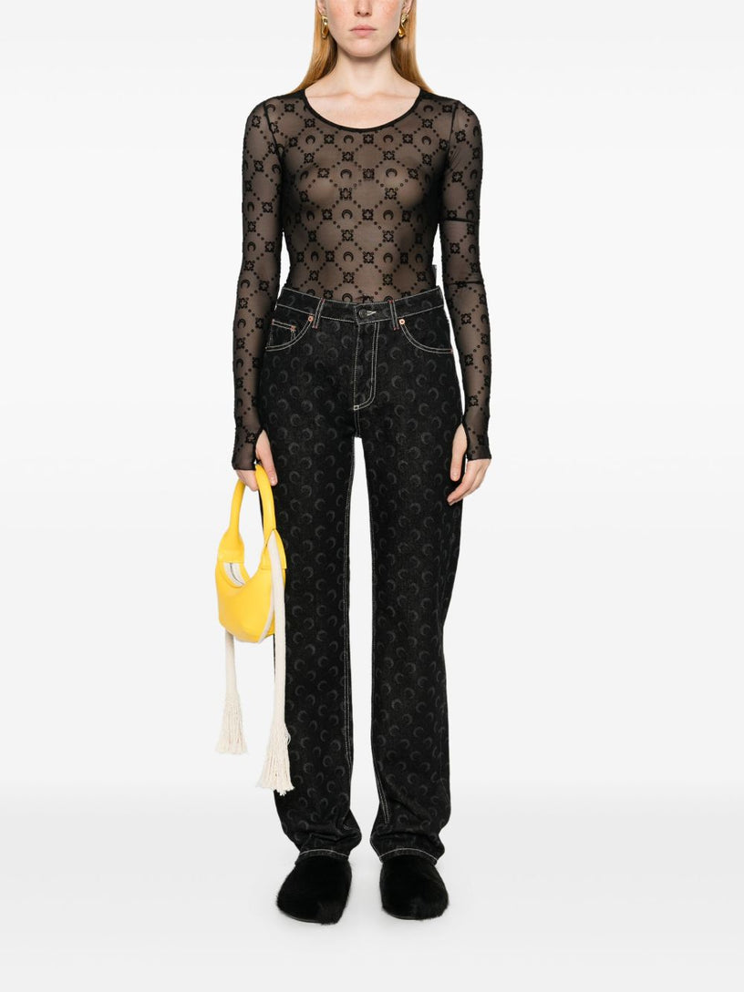 Monogram Mesh Flock Top