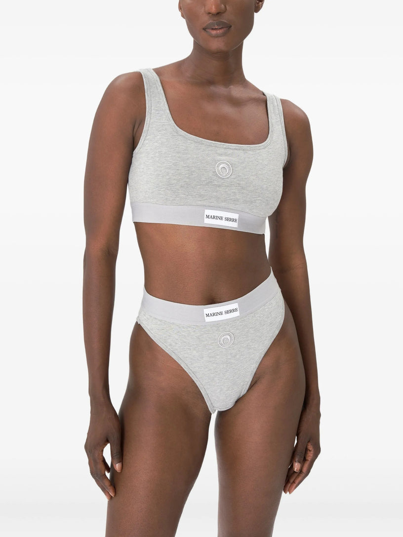 Moon Logo Stretched Jersey Sport Bra