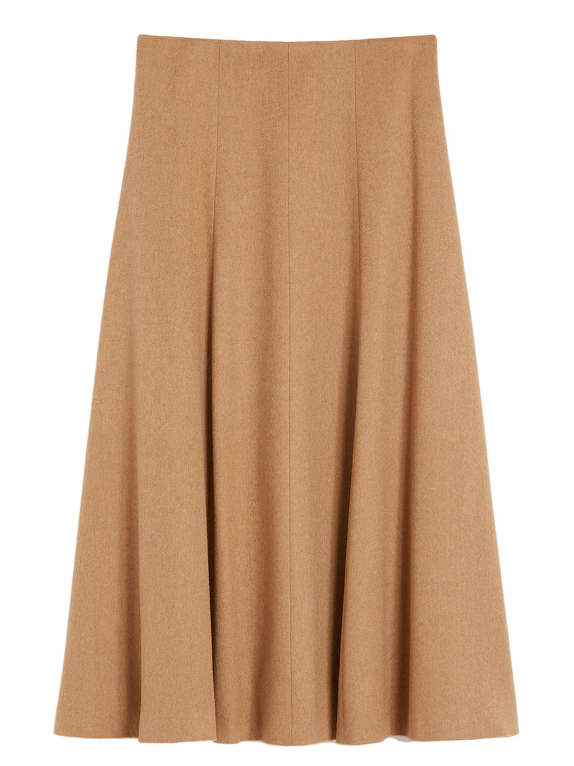 Camel flared skirt