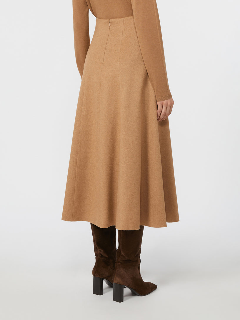 Camel flared skirt