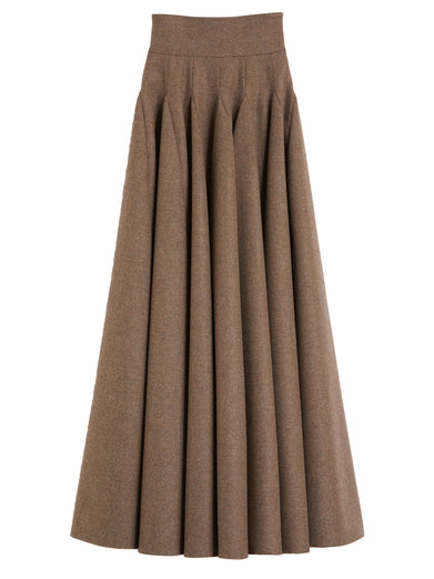 Wide wool felt skirt