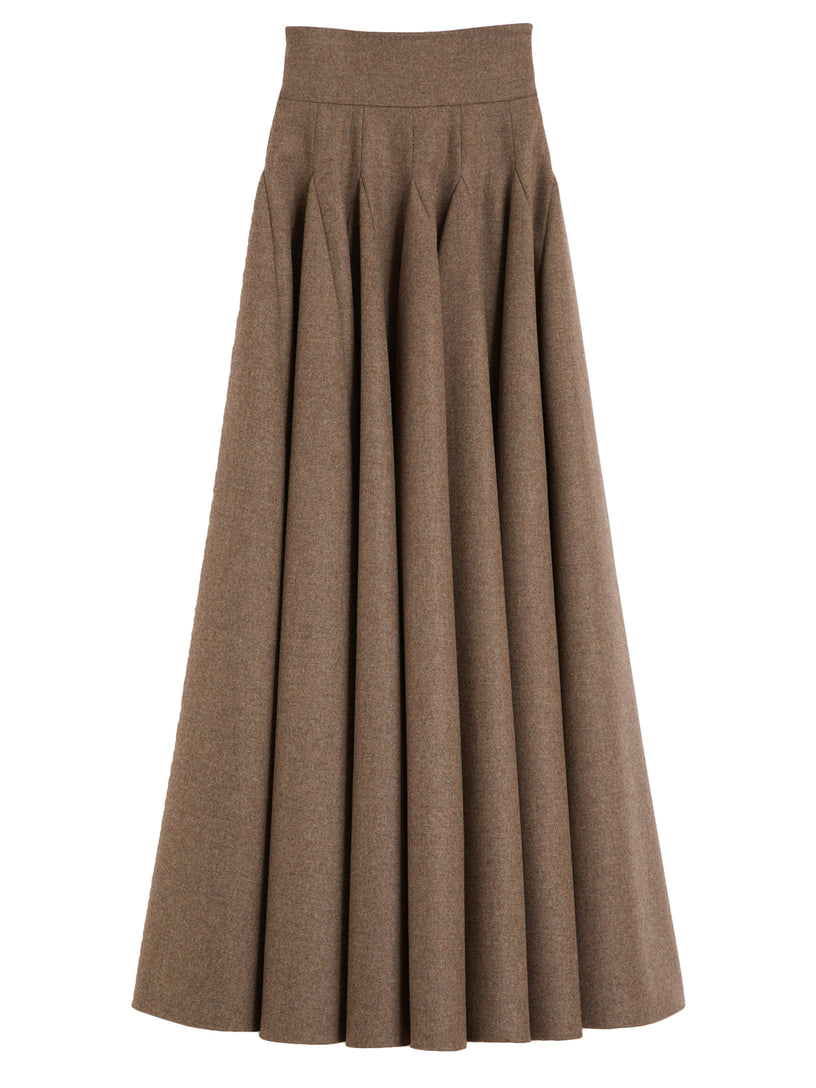 Wide wool felt skirt