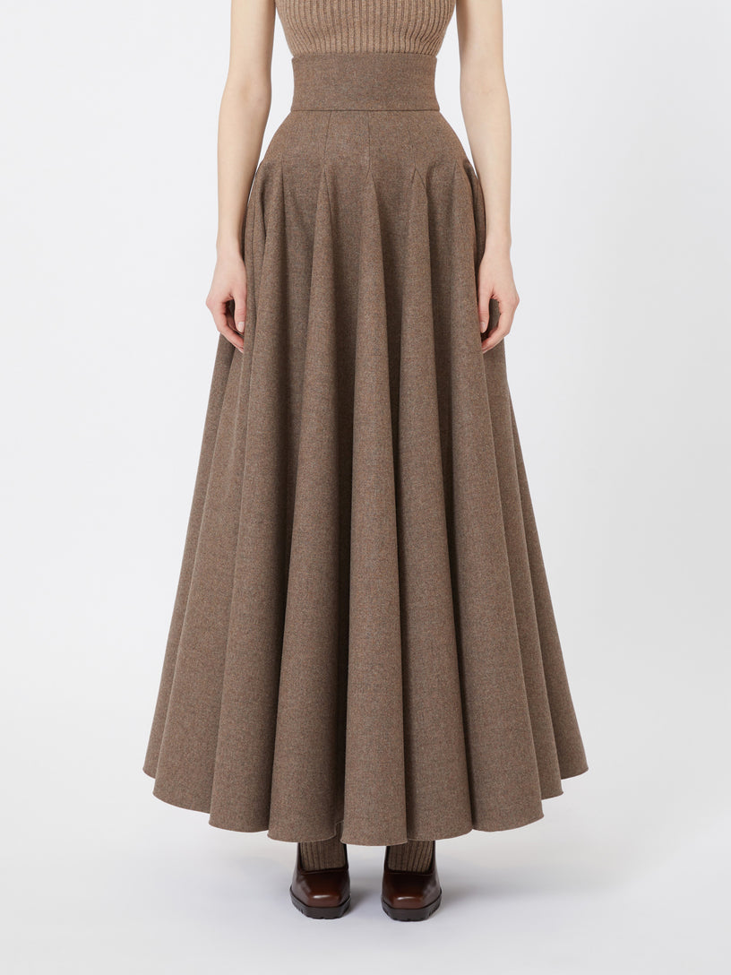 Wide wool felt skirt