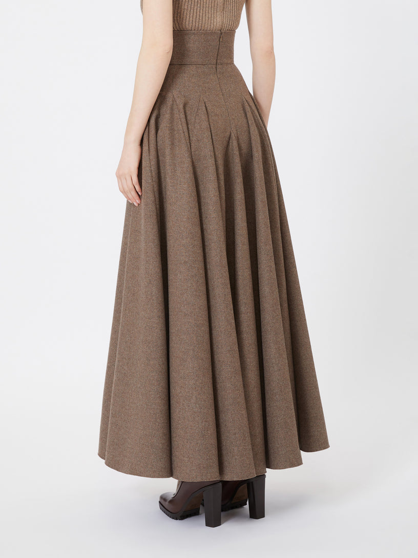 Wide wool felt skirt