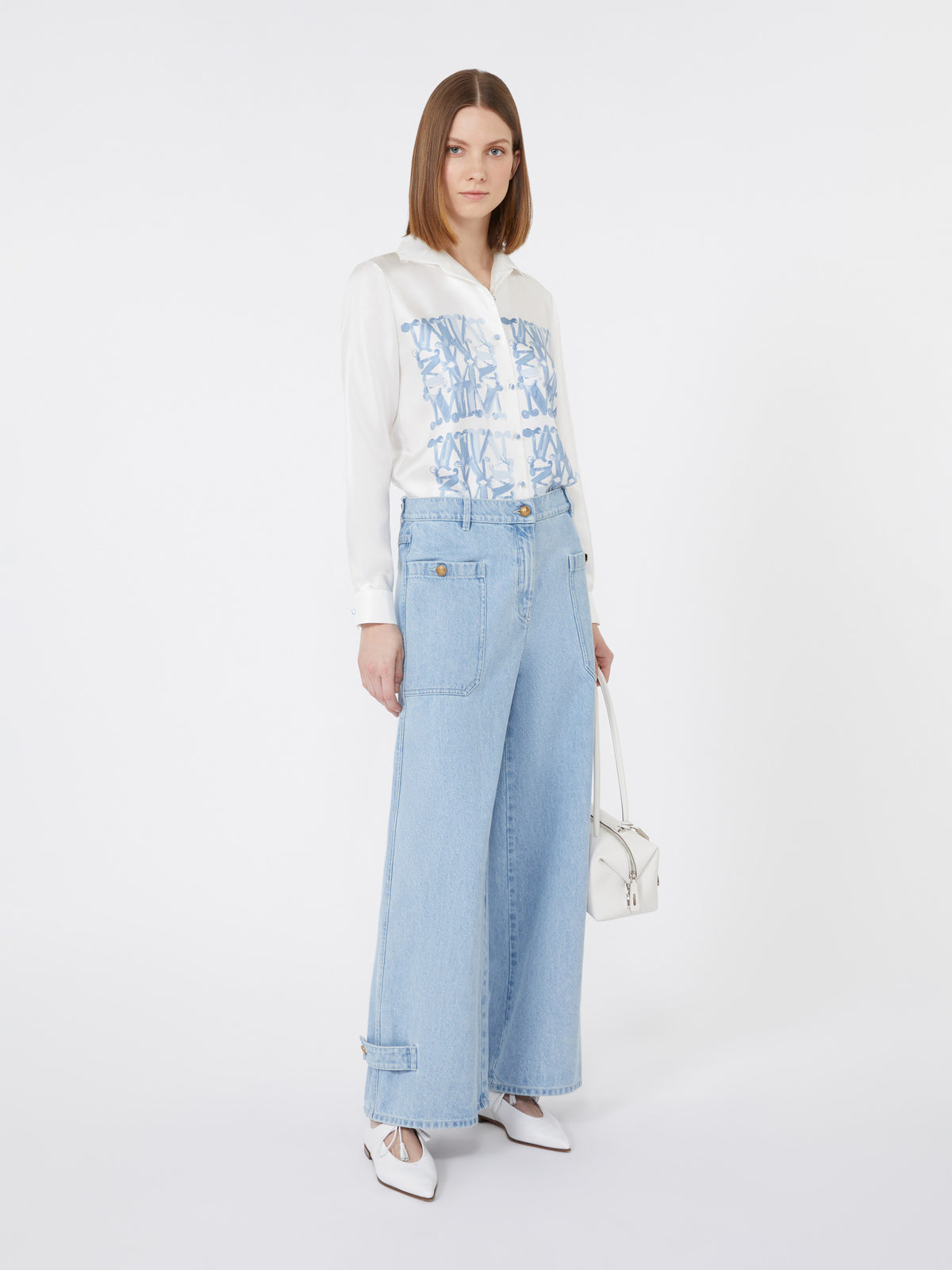 Silk shirt with print