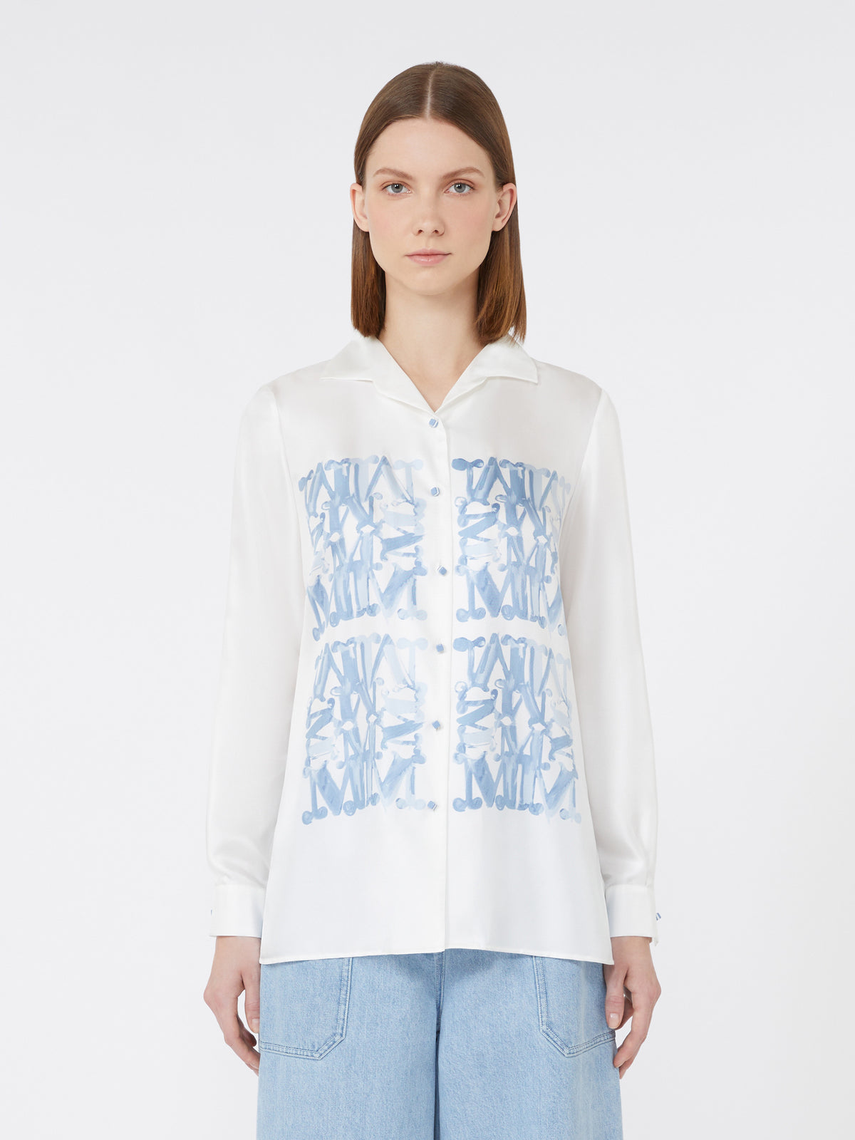 Silk shirt with print