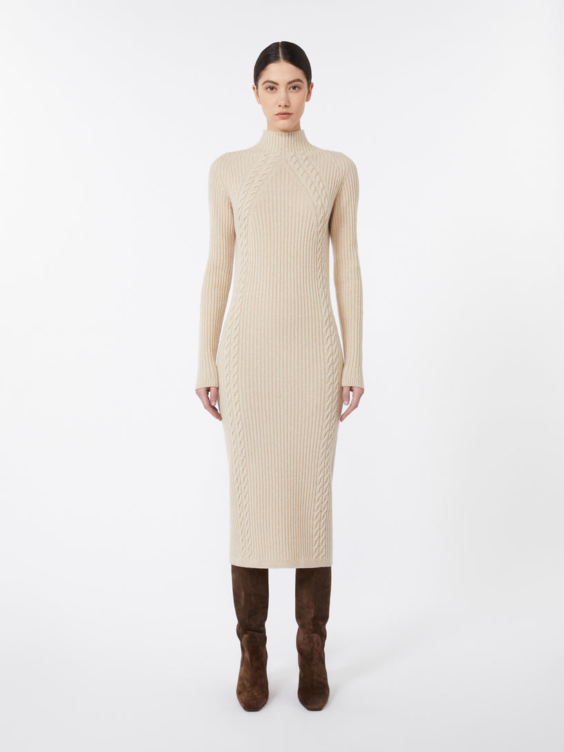 Fitted wool and cashmere dress