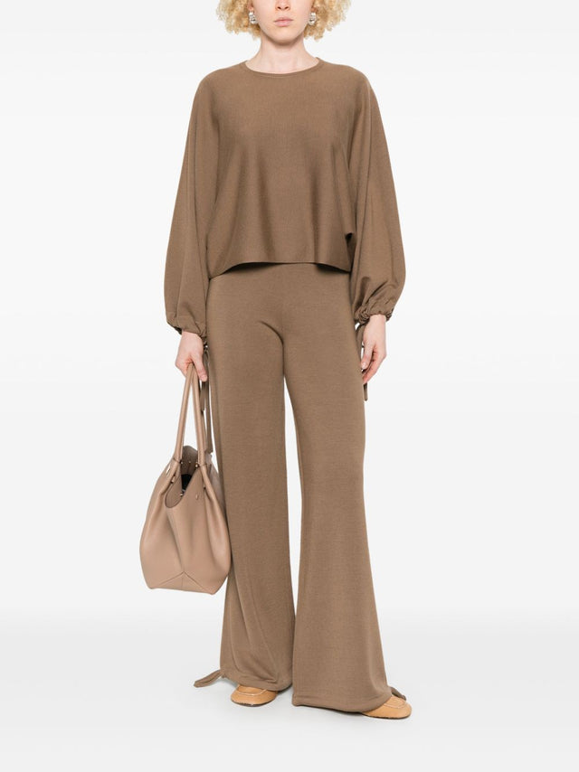 Wool yarn trousers