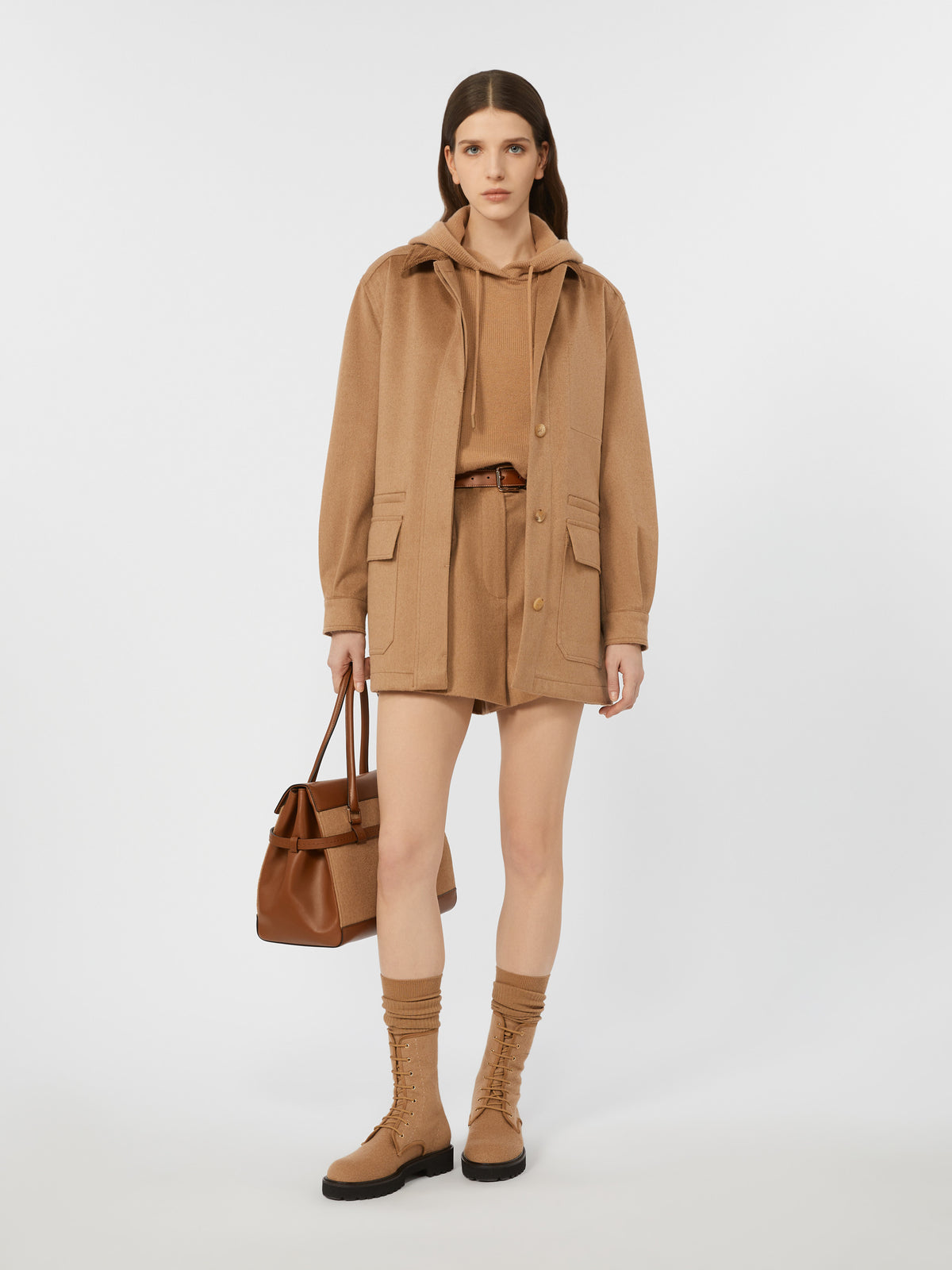 Wool and cashmere hoodie