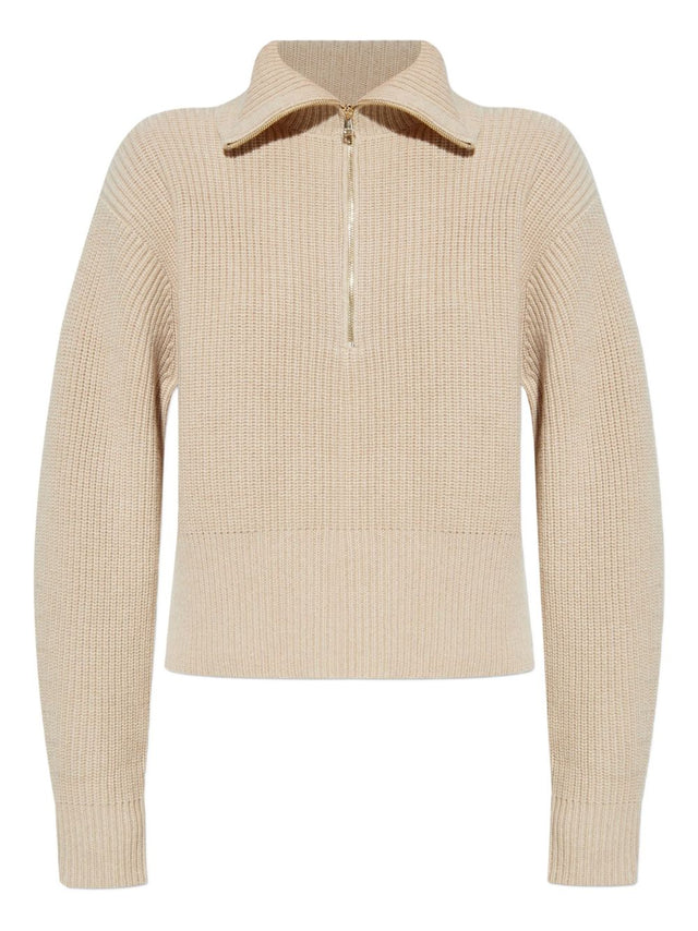 Wool and cashmere sweater with zip