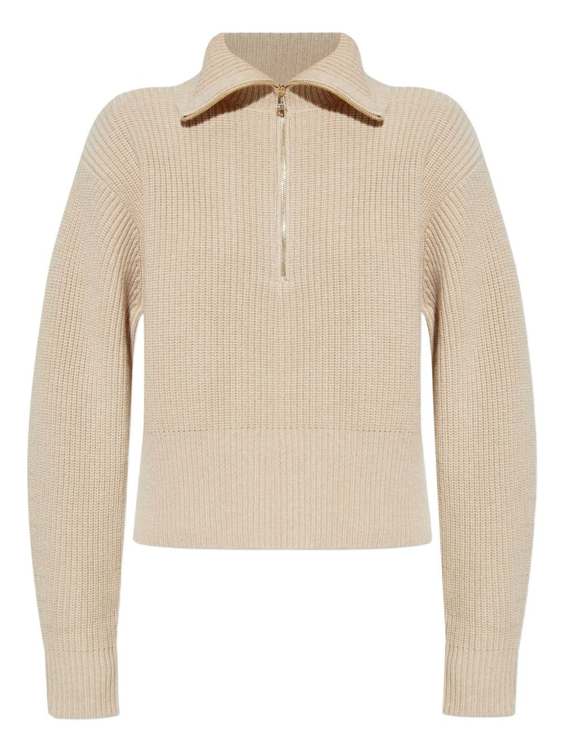 Wool and cashmere sweater with zip