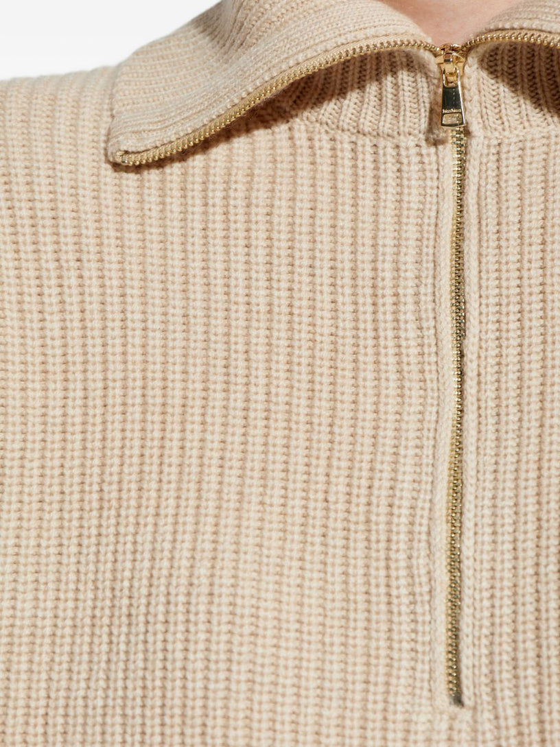 Wool and cashmere sweater with zip