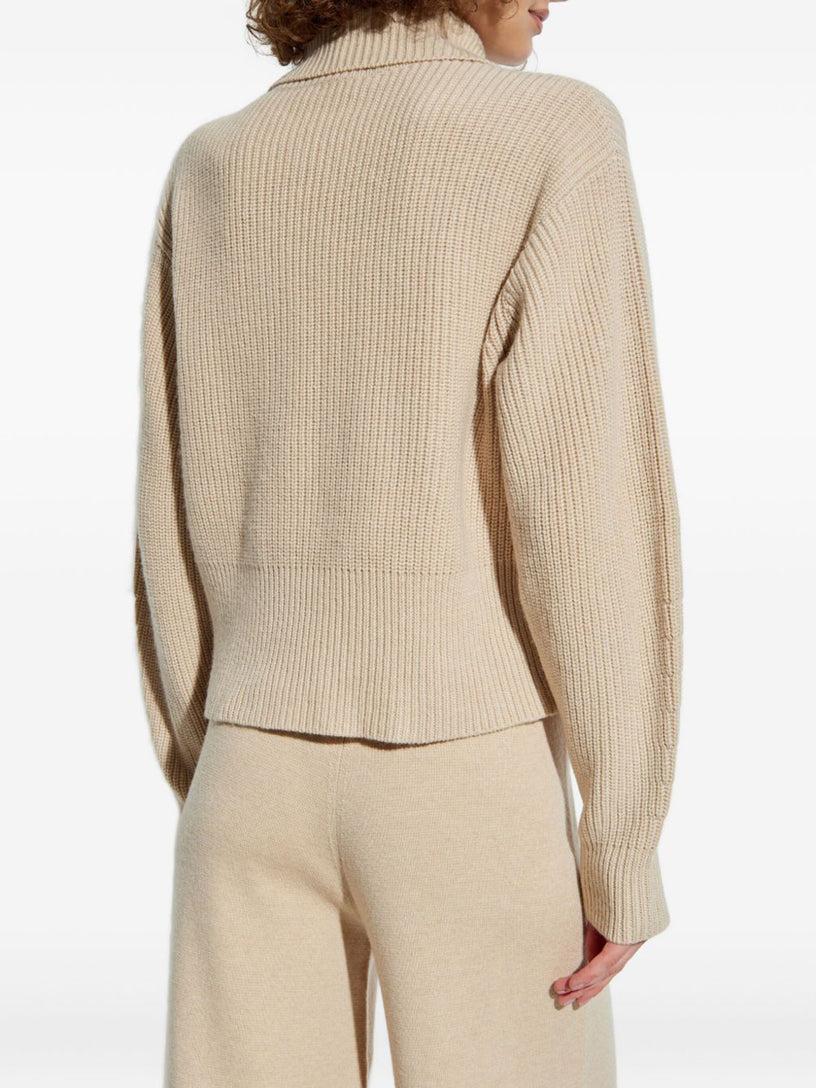 Wool and cashmere sweater with zip