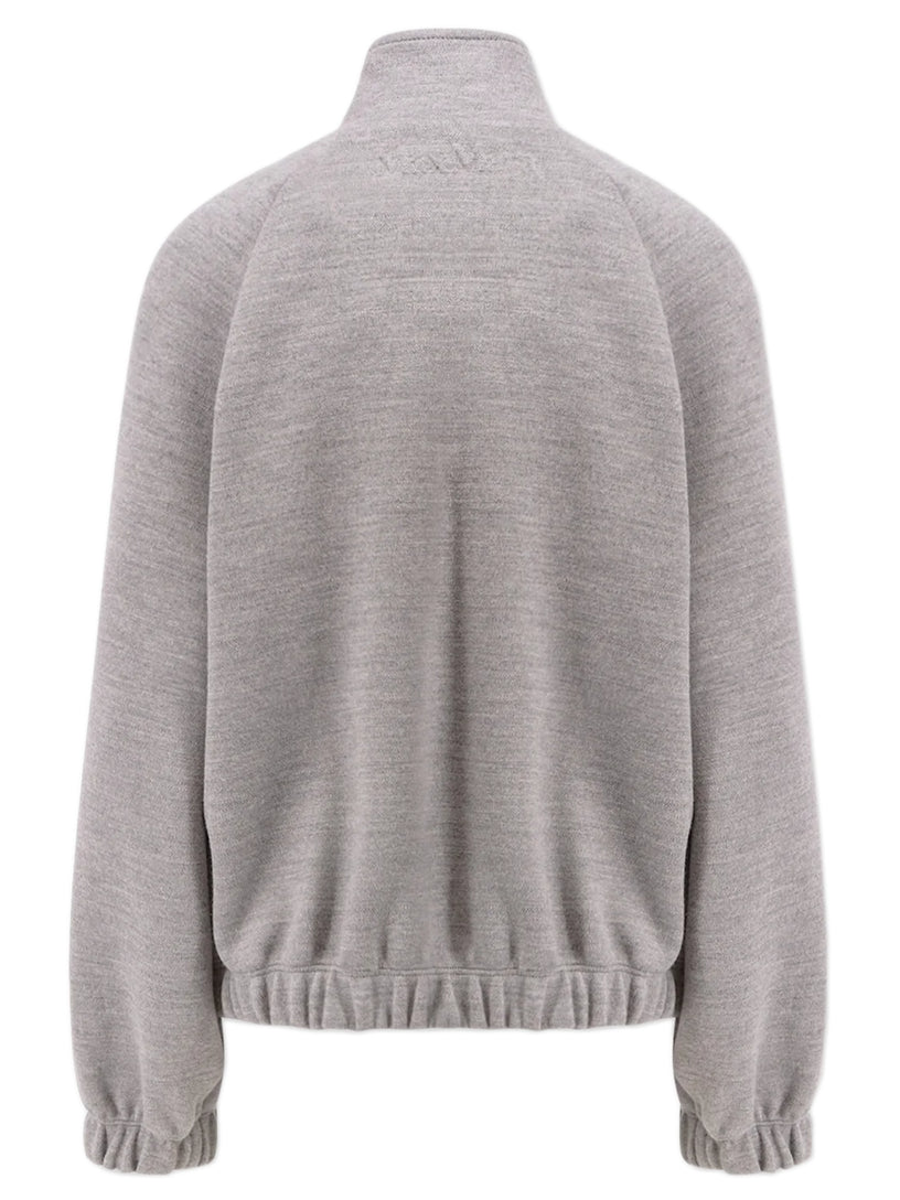 Double jersey wool and cotton sweatshirt