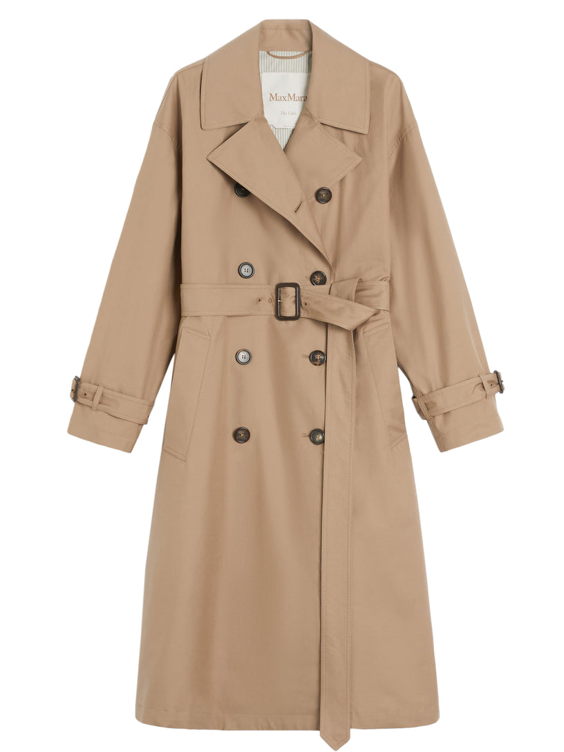 Fiorito Long water-repellent cotton twill trench coat