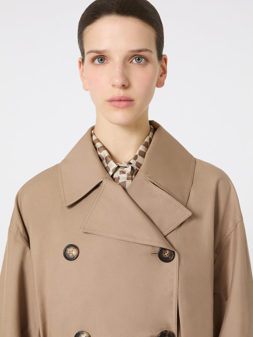 Fiorito Long water-repellent cotton twill trench coat