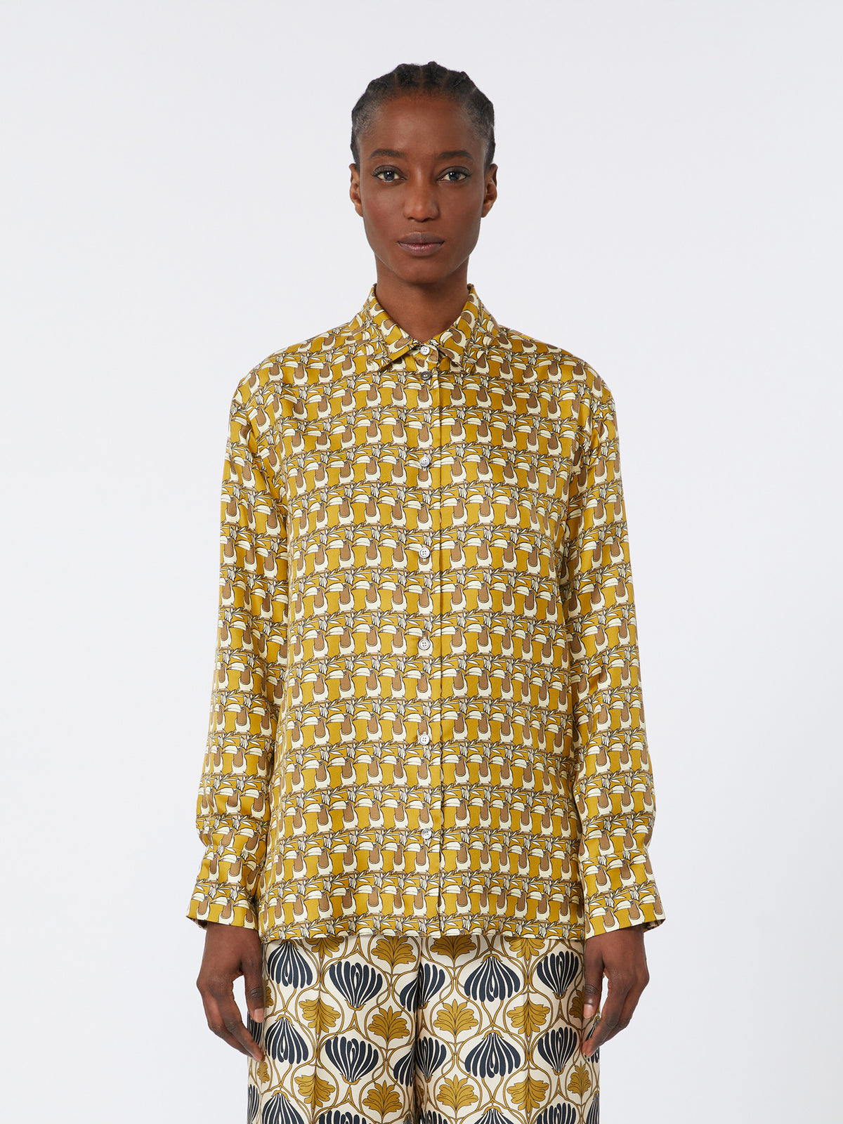 Times Reversible Printed Silk Shirt