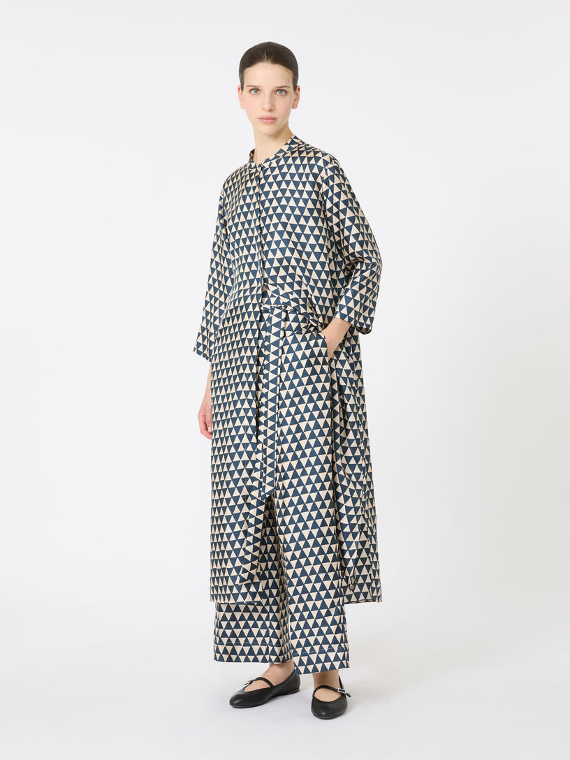 Printed silk trousers