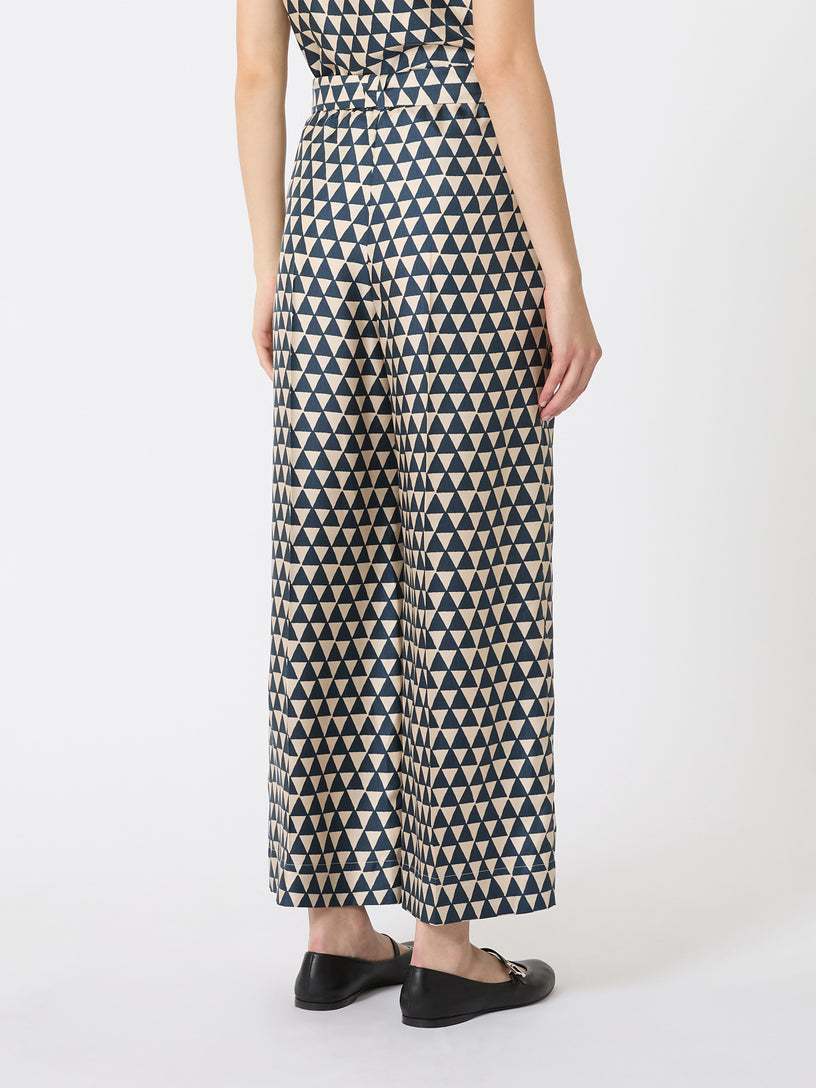 Printed silk trousers