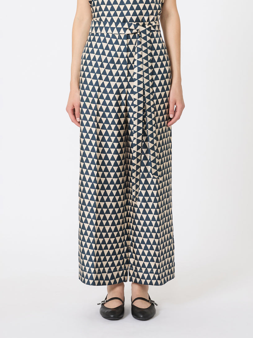 Printed silk trousers