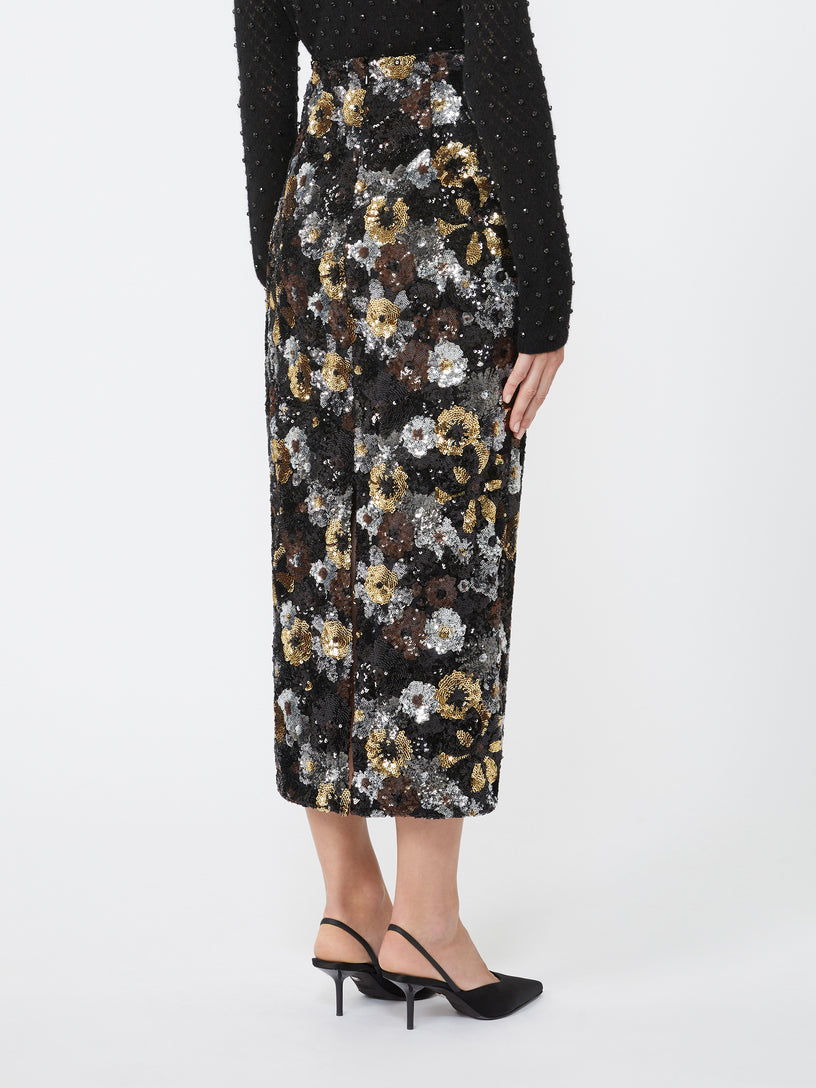 Tulle and sequin pencil skirt