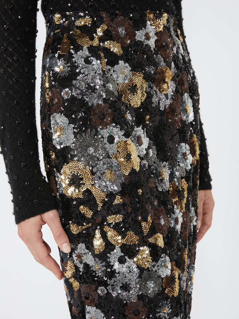 Tulle and sequin pencil skirt
