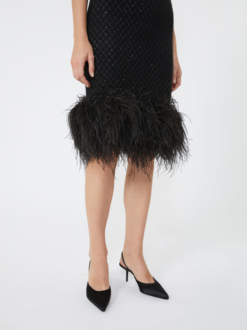 Novara mini dress with feather detail