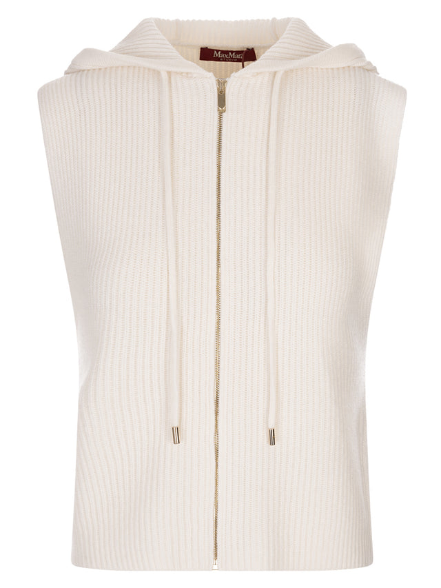 Wool and cashmere hooded vest