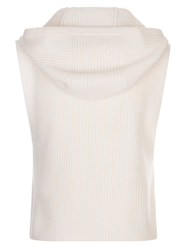 Wool and cashmere hooded vest