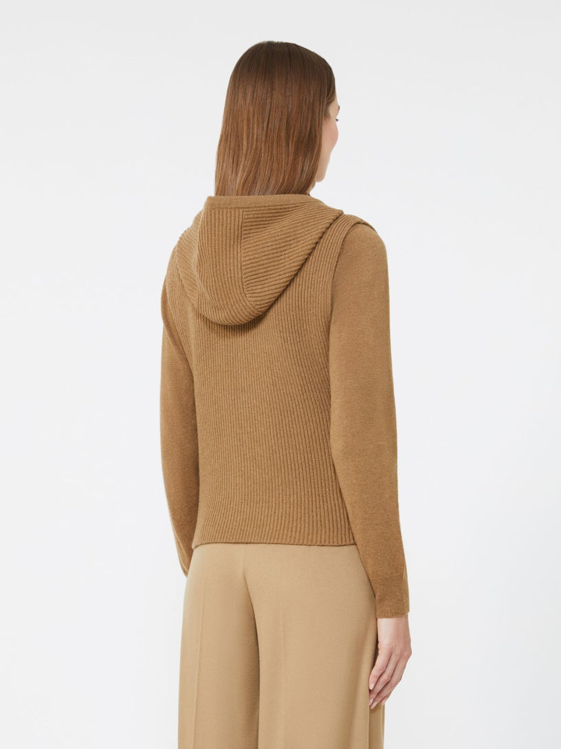 Wool and cashmere hooded vest