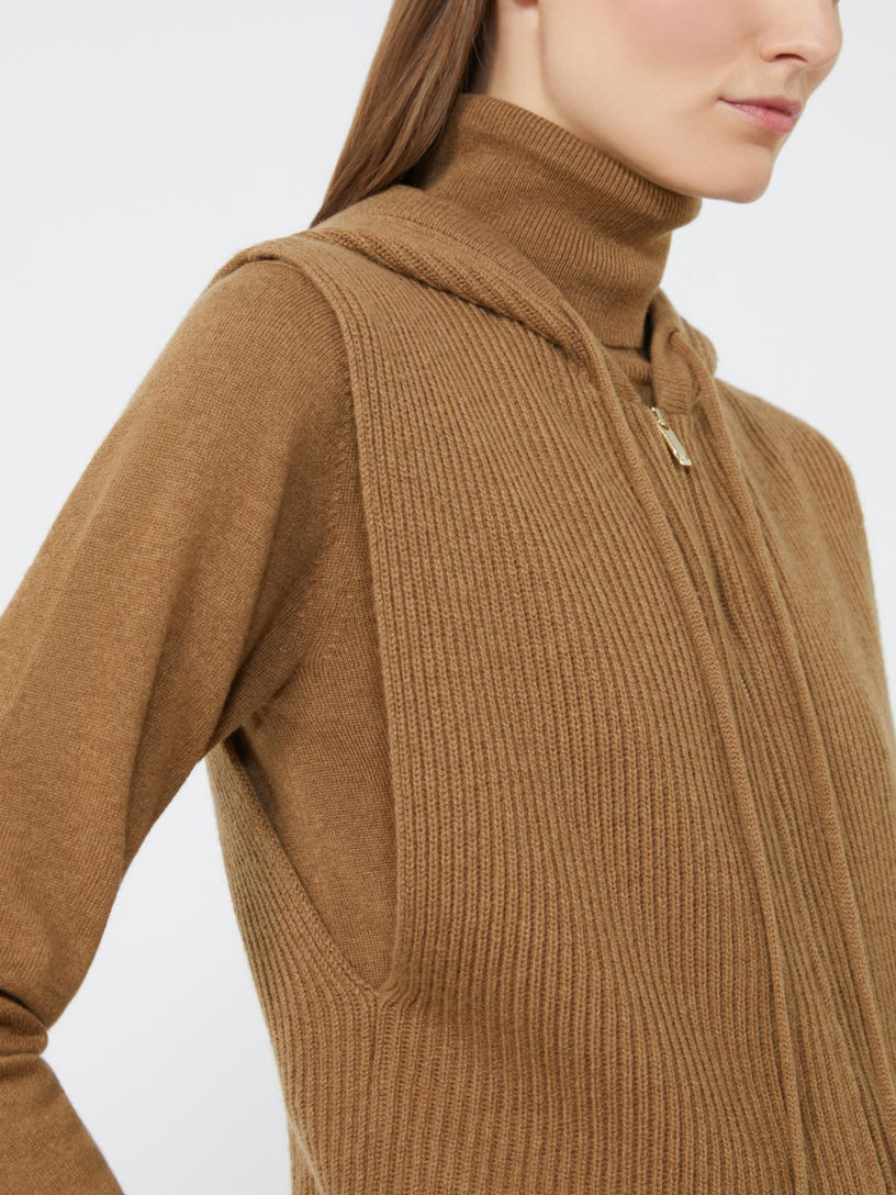 Wool and cashmere hooded vest