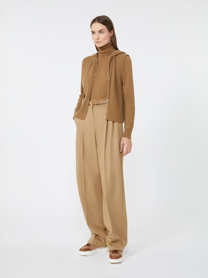 Wool and cashmere hooded vest