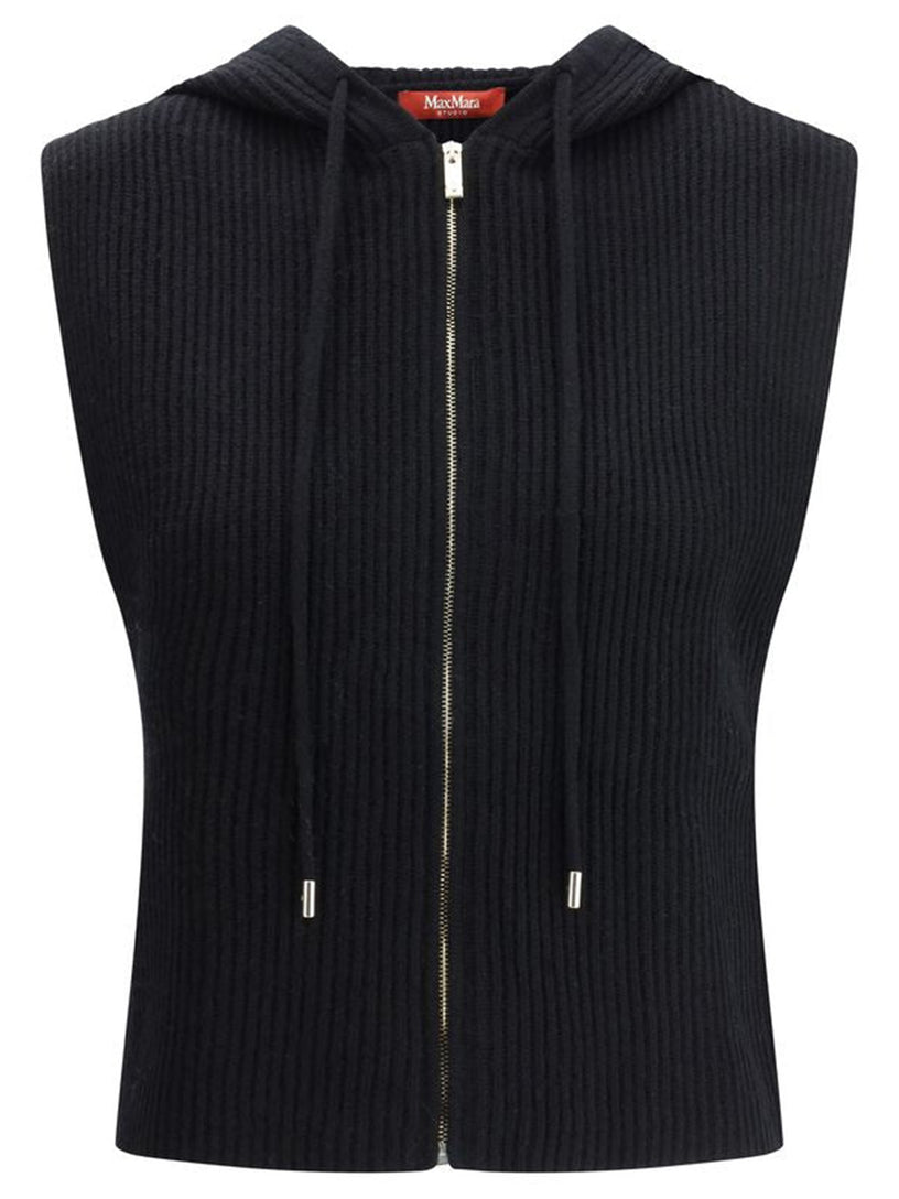 Wool and cashmere hooded vest