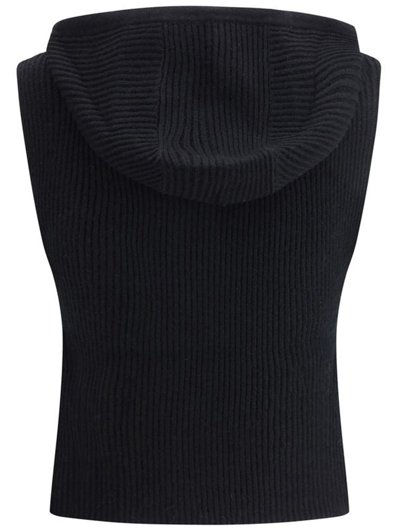 Wool and cashmere hooded vest