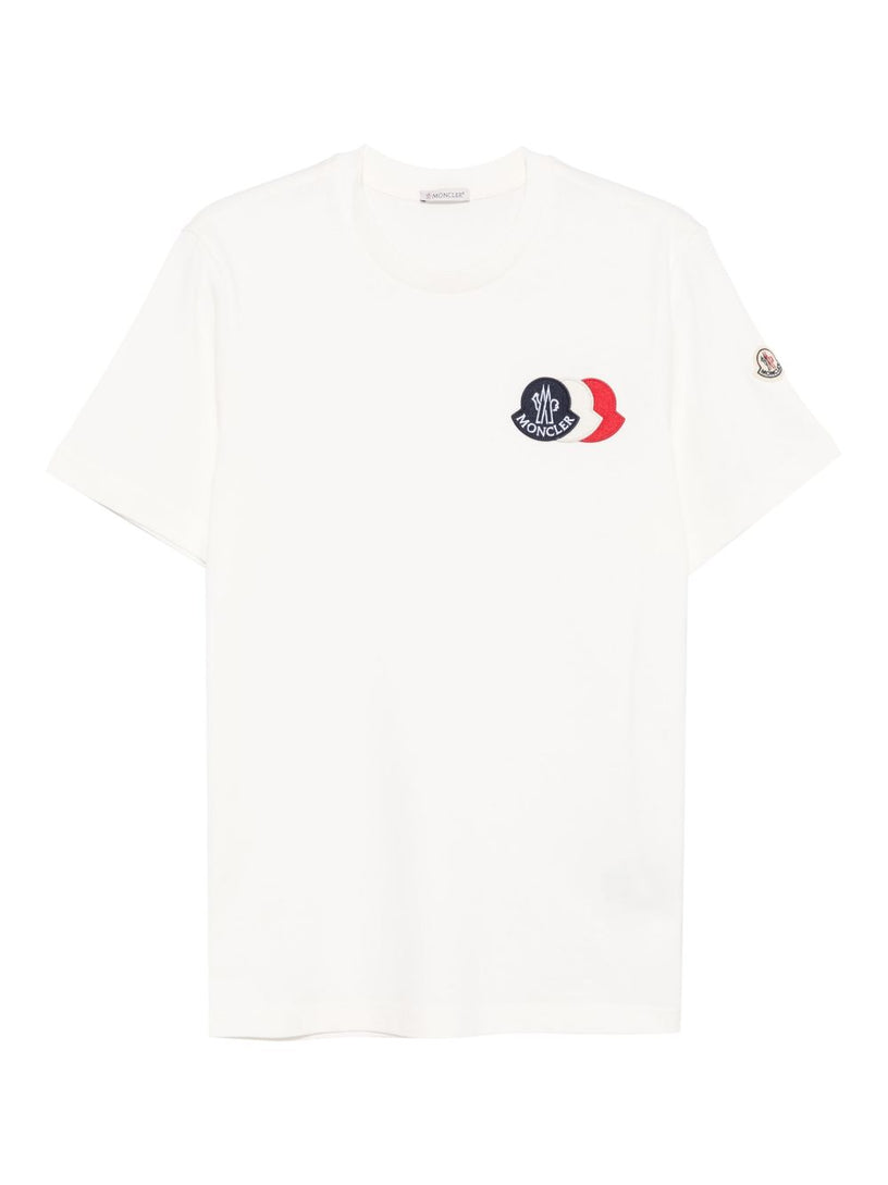 Cotton T-shirt with embroidered tricolour logo