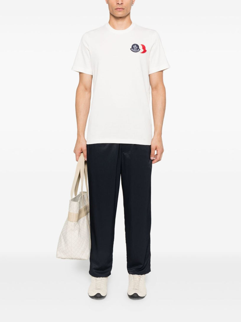 Cotton T-shirt with embroidered tricolour logo
