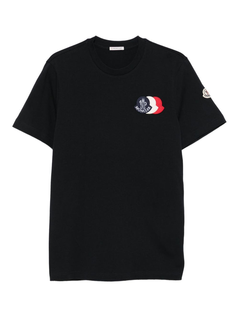 Cotton T-shirt with embroidered tricolour logo