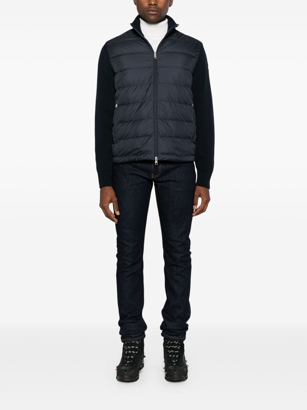 Cotton padded cardigan with zip