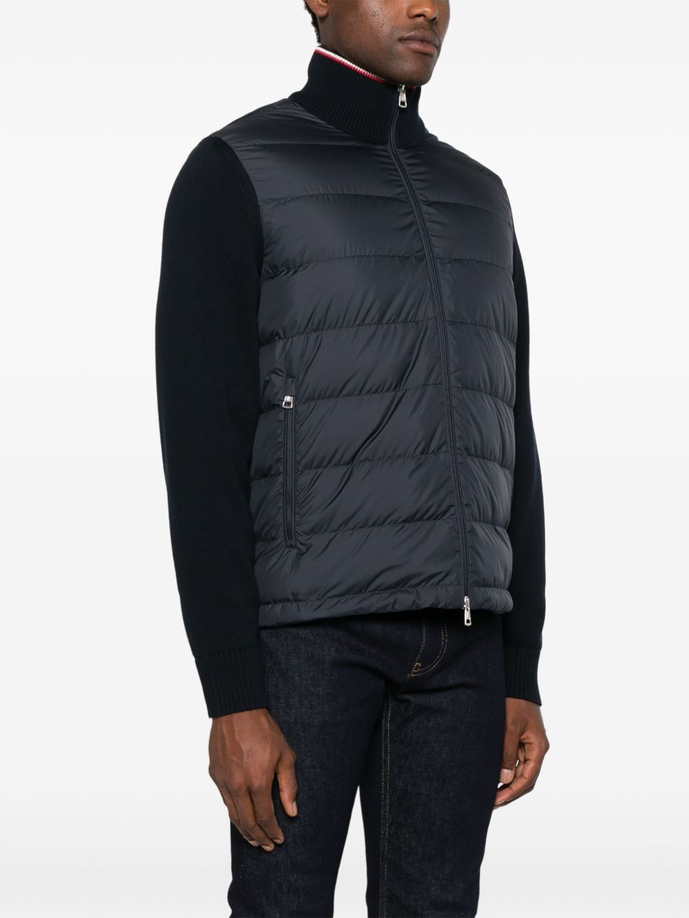 Cotton padded cardigan with zip