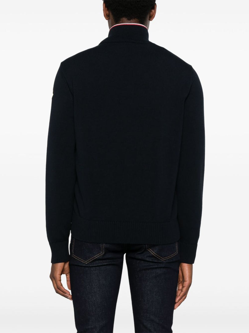 Cotton padded cardigan with zip