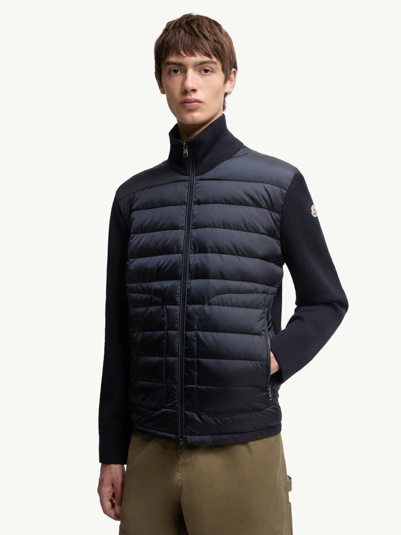 Padded cardigan with zip