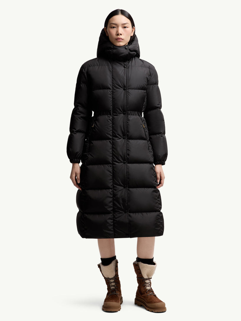 Chamer Wool-Trimmed Hooded Long Down Jacket